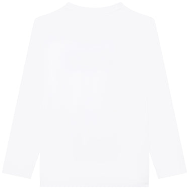Playera manga larga BOSS blanca para adolescentes